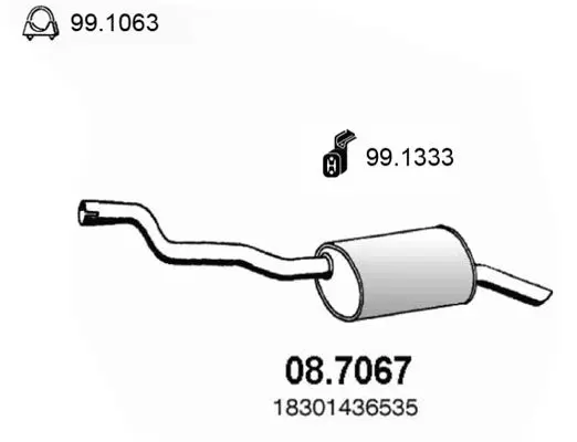 Handler.Part End silencer ASSO 087067 1