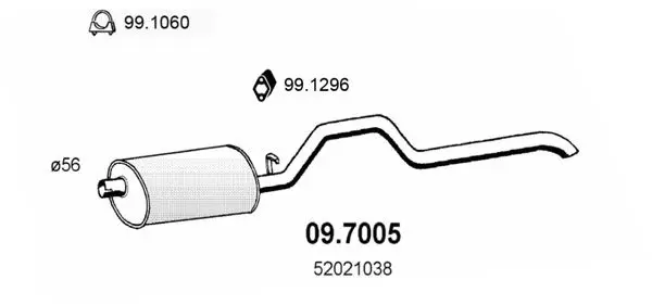 Handler.Part End silencer ASSO 097005 1