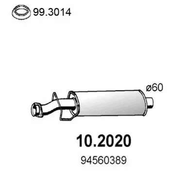 Handler.Part Front silencer ASSO 102020 1