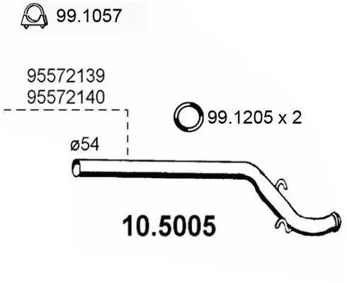 Handler.Part Exhaust pipe ASSO 105005 1