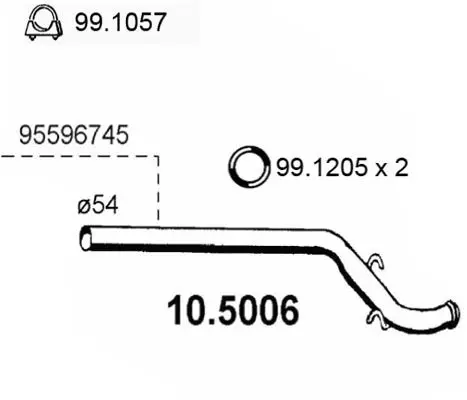 Handler.Part Exhaust pipe ASSO 105006 1