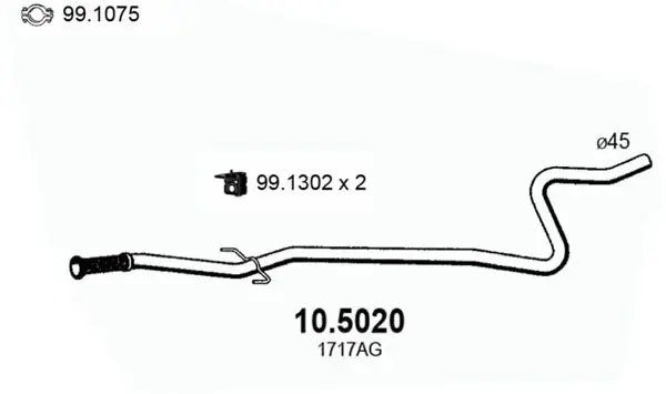 Handler.Part Exhaust pipe ASSO 105020 1