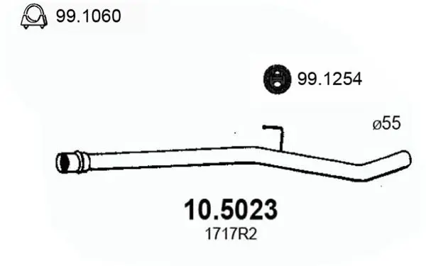 Handler.Part Exhaust pipe ASSO 105023 1