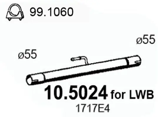 Handler.Part Exhaust pipe ASSO 105024 1