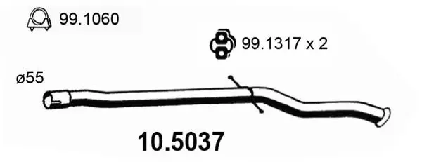 Handler.Part Exhaust pipe ASSO 105037 1