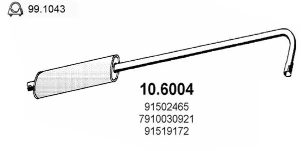 Handler.Part Middle silencer ASSO 106004 1