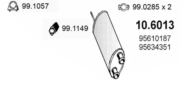 Handler.Part Middle silencer ASSO 106013 1