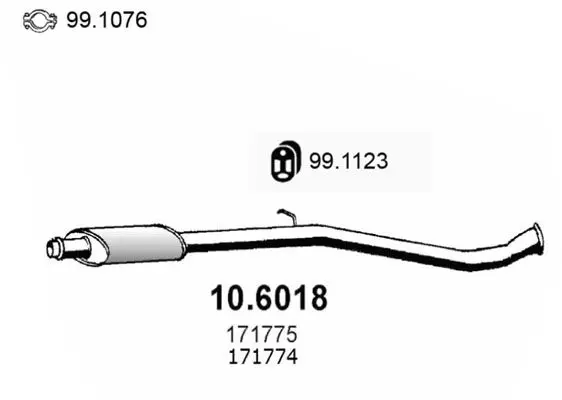 Handler.Part Middle silencer ASSO 106018 1