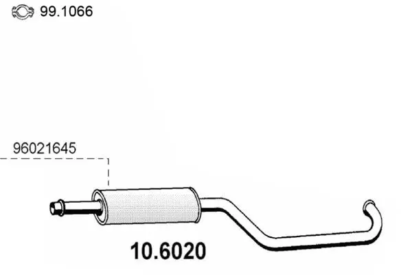 Handler.Part Middle silencer ASSO 106020 1