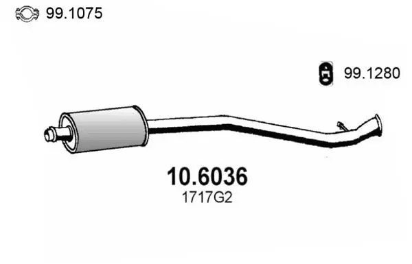 Handler.Part Middle silencer ASSO 106036 1