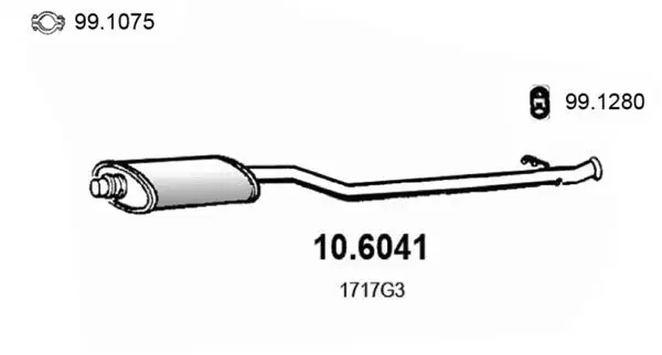 Handler.Part Middle silencer ASSO 106041 1