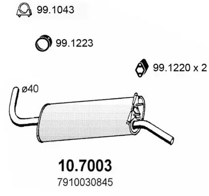 Handler.Part End silencer ASSO 107003 1