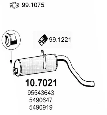 Handler.Part End silencer ASSO 107021 1