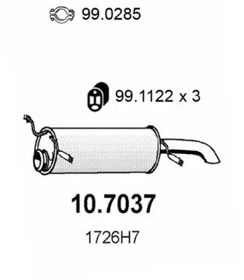 Handler.Part End silencer ASSO 107037 1