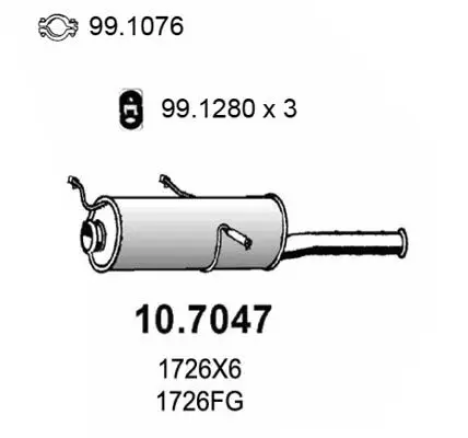 Handler.Part End silencer ASSO 107047 1