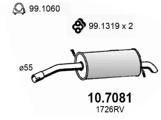 Handler.Part End silencer ASSO 107081 1