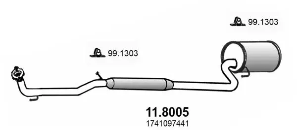 Handler.Part Middle-/end silencer ASSO 118005 1