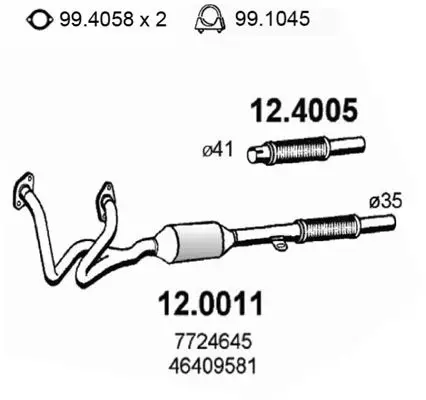 Handler.Part Catalytic converter ASSO 120011 1