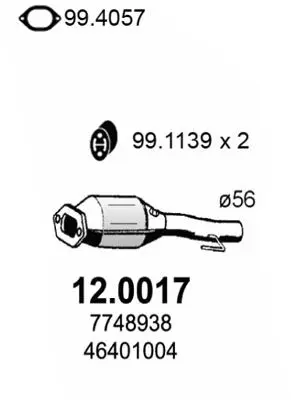 Handler.Part Catalytic converter ASSO 120017 1