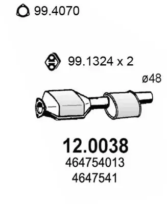 Handler.Part Catalytic converter ASSO 120038 1