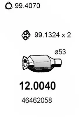 Handler.Part Catalytic converter ASSO 120040 1