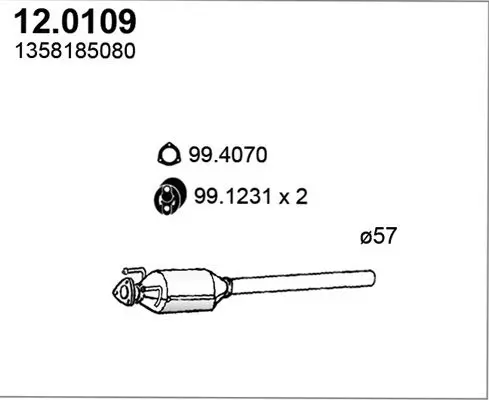 Handler.Part Catalytic converter ASSO 120109 1