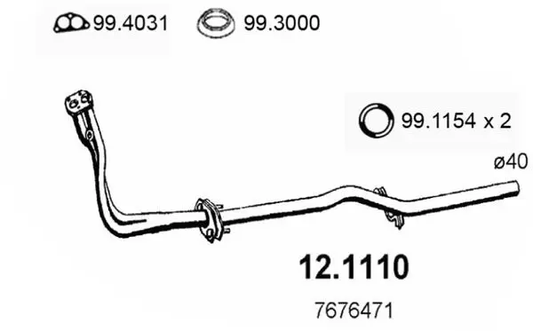 Handler.Part Exhaust pipe ASSO 121110 1