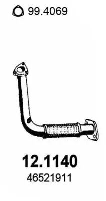 Handler.Part Exhaust pipe ASSO 121140 1