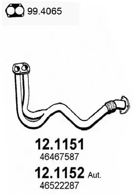 Handler.Part Exhaust pipe ASSO 121151 1