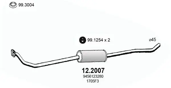 Handler.Part Front silencer ASSO 122007 1