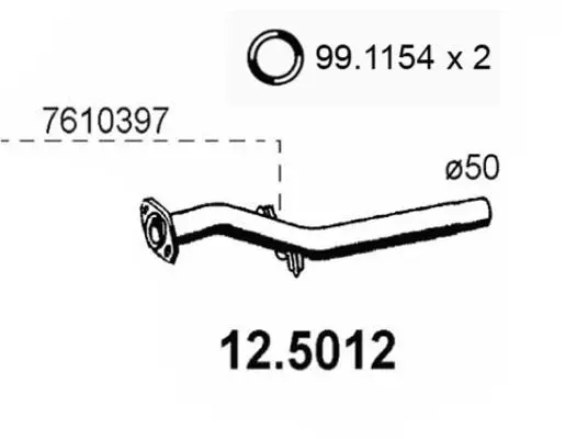 Handler.Part Exhaust pipe ASSO 125012 1