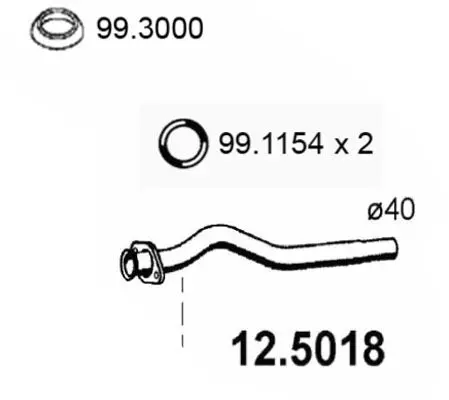 Handler.Part Exhaust pipe ASSO 125018 1