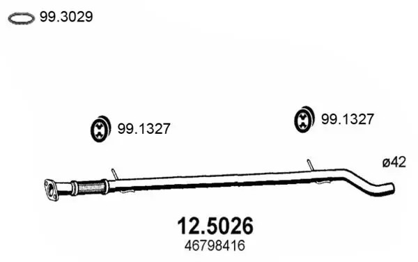 Handler.Part Exhaust pipe ASSO 125026 1