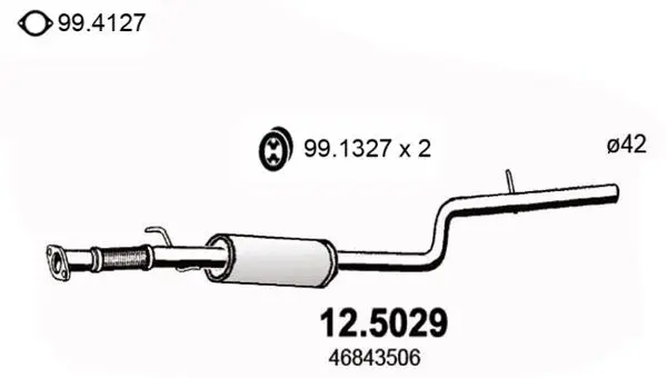 Handler.Part Exhaust pipe ASSO 125029 1