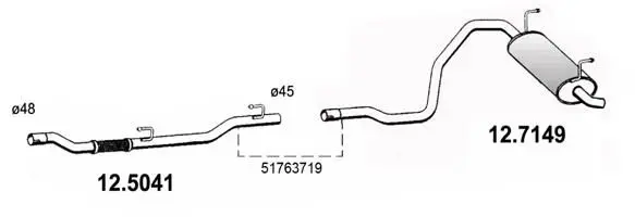 Handler.Part Exhaust pipe ASSO 125041 1