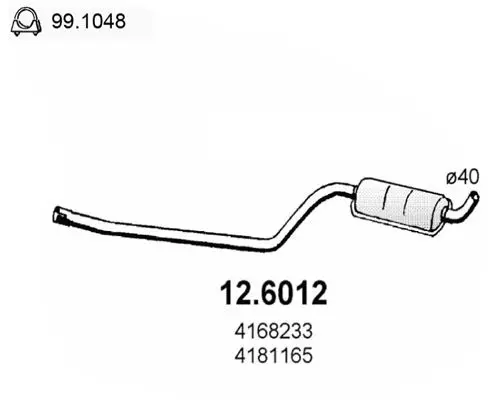 Handler.Part Middle silencer ASSO 126012 1