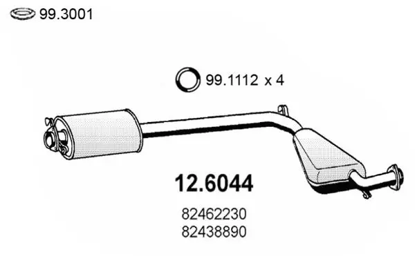 Handler.Part Middle silencer ASSO 126044 1