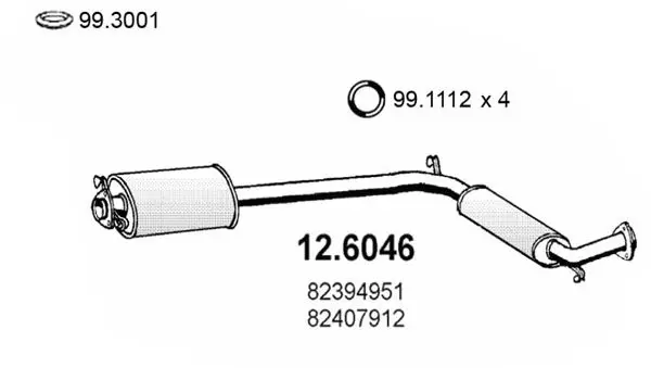 Handler.Part Middle silencer ASSO 126046 1