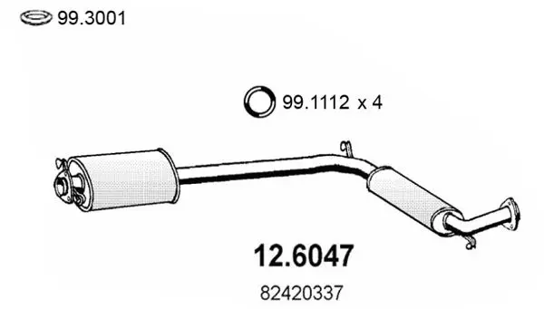 Handler.Part Middle silencer ASSO 126047 1