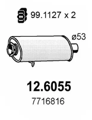 Handler.Part Middle silencer ASSO 126055 1