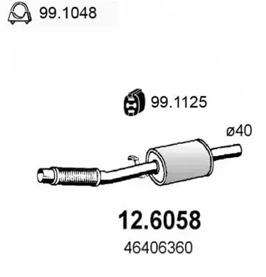 Handler.Part Middle silencer ASSO 126058 1