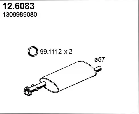 Handler.Part Middle silencer ASSO 126083 1