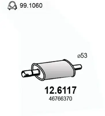 Handler.Part Middle silencer ASSO 126117 1