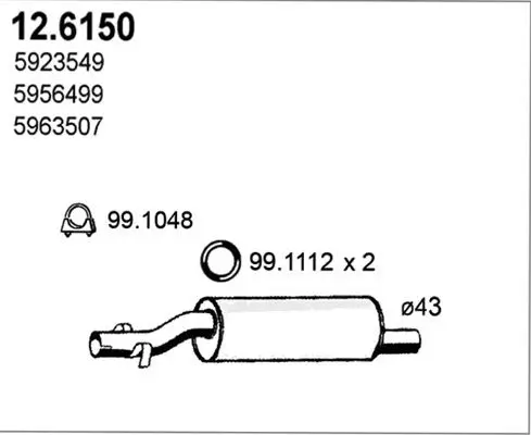 Handler.Part Middle silencer ASSO 126150 1