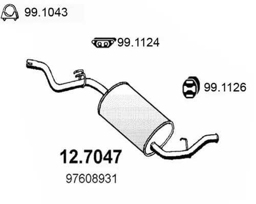 Handler.Part End silencer ASSO 127047 1