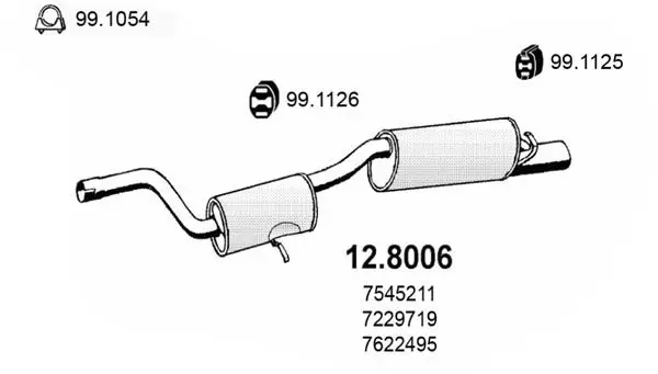 Handler.Part Middle-/end silencer ASSO 128006 1