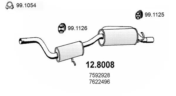 Handler.Part Middle-/end silencer ASSO 128008 1