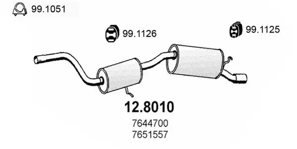 Handler.Part Middle-/end silencer ASSO 128010 1