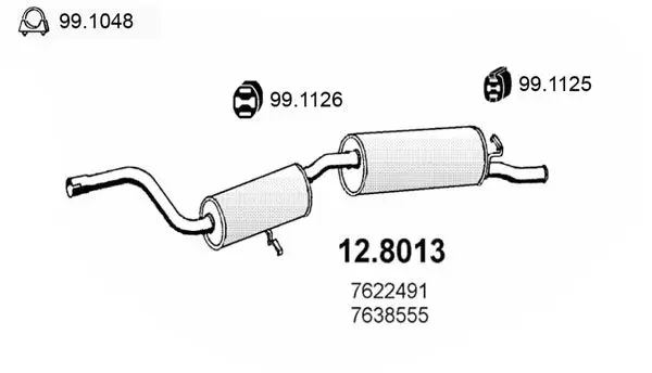 Handler.Part Middle-/end silencer ASSO 128013 1