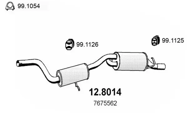 Handler.Part Middle-/end silencer ASSO 128014 1